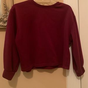 MAROON CROPPED CREW NECK